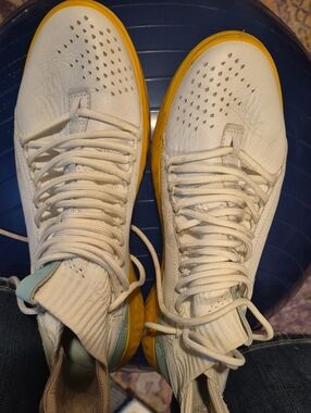ECCO White and Yellow Women’s Athletic Sneakers